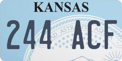 KS license plate 244ACF