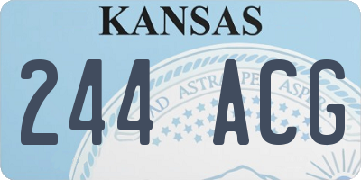 KS license plate 244ACG