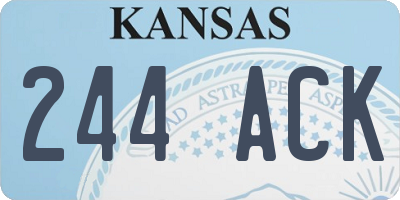 KS license plate 244ACK