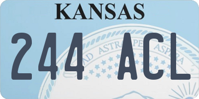 KS license plate 244ACL