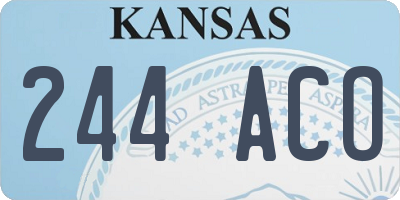 KS license plate 244ACO