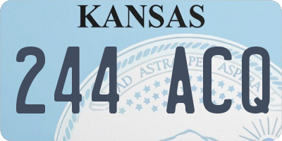 KS license plate 244ACQ