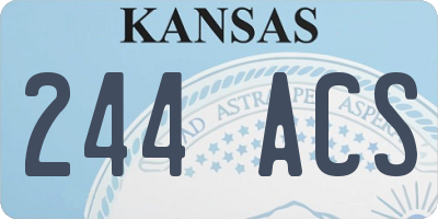 KS license plate 244ACS