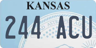 KS license plate 244ACU