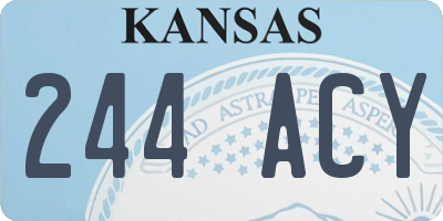 KS license plate 244ACY