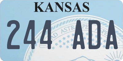 KS license plate 244ADA