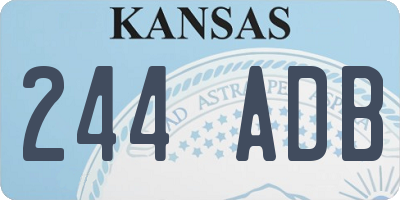 KS license plate 244ADB