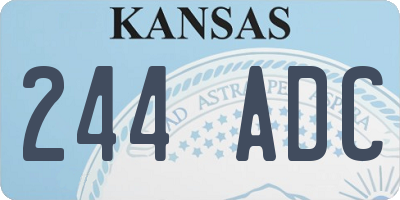 KS license plate 244ADC