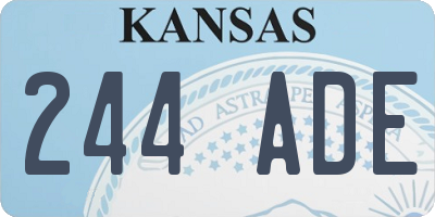 KS license plate 244ADE