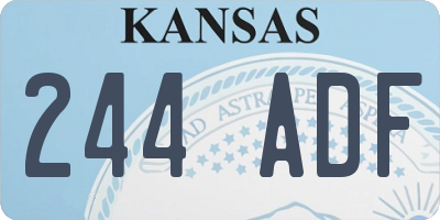 KS license plate 244ADF