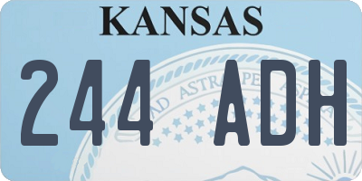 KS license plate 244ADH