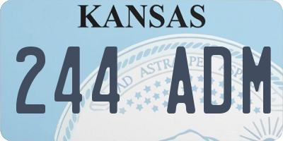 KS license plate 244ADM