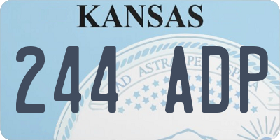 KS license plate 244ADP