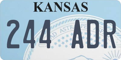 KS license plate 244ADR