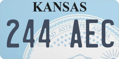 KS license plate 244AEC