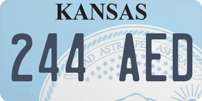 KS license plate 244AED