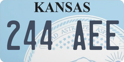 KS license plate 244AEE