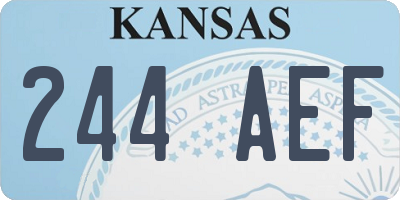 KS license plate 244AEF