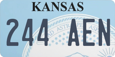 KS license plate 244AEN