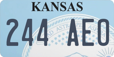 KS license plate 244AEO