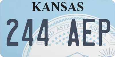 KS license plate 244AEP