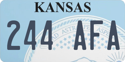 KS license plate 244AFA