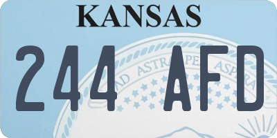 KS license plate 244AFD