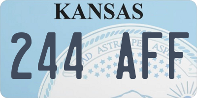 KS license plate 244AFF