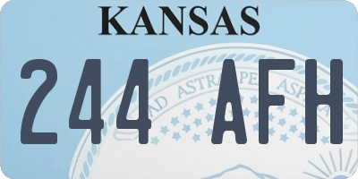 KS license plate 244AFH