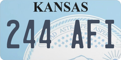 KS license plate 244AFI