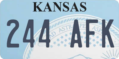 KS license plate 244AFK