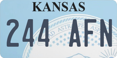KS license plate 244AFN