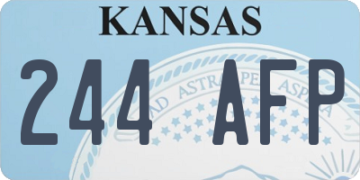 KS license plate 244AFP