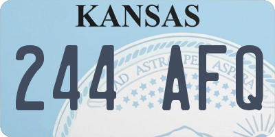 KS license plate 244AFQ