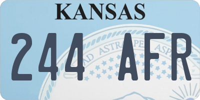 KS license plate 244AFR