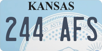 KS license plate 244AFS