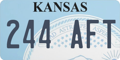 KS license plate 244AFT