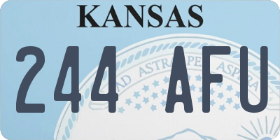 KS license plate 244AFU
