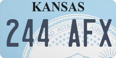 KS license plate 244AFX