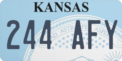 KS license plate 244AFY