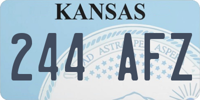 KS license plate 244AFZ
