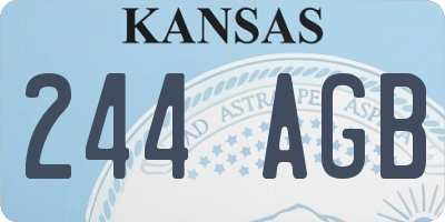 KS license plate 244AGB