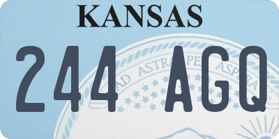 KS license plate 244AGQ
