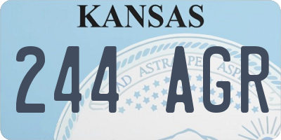 KS license plate 244AGR