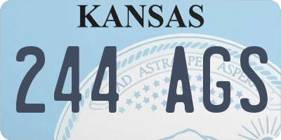 KS license plate 244AGS