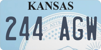 KS license plate 244AGW