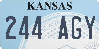 KS license plate 244AGY