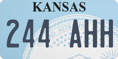 KS license plate 244AHH