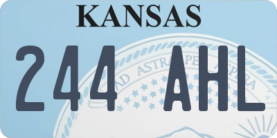 KS license plate 244AHL