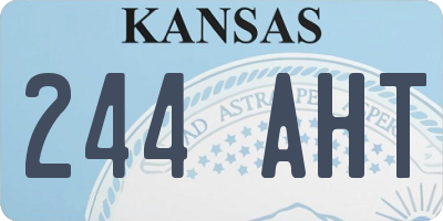 KS license plate 244AHT